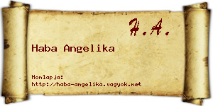 Haba Angelika névjegykártya